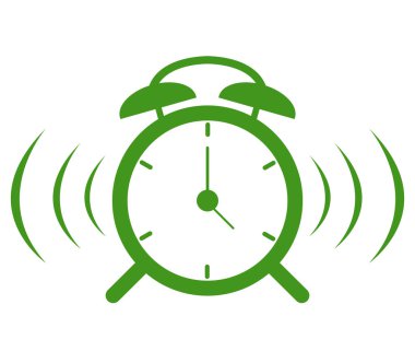 Beyaz arkaplanda alarm saati simgesi