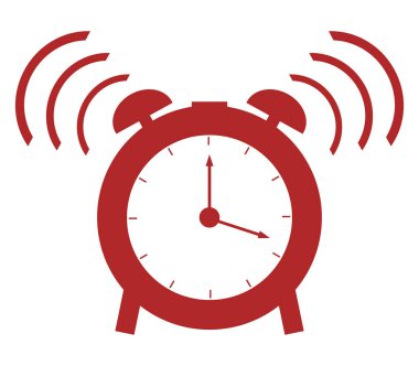 Beyaz arkaplanda alarm saati simgesi