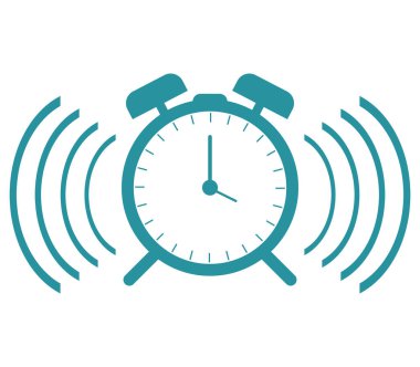 Beyaz arkaplanda alarm saati simgesi