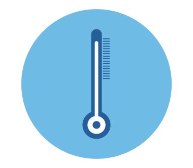 Beyaz arkaplanda termometre simgesi