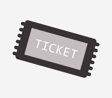 Beyaz arka plan üzerinde bilet simgesi