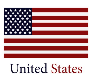 Beyaz arkaplanda Birleşik Devletler Bayrağı