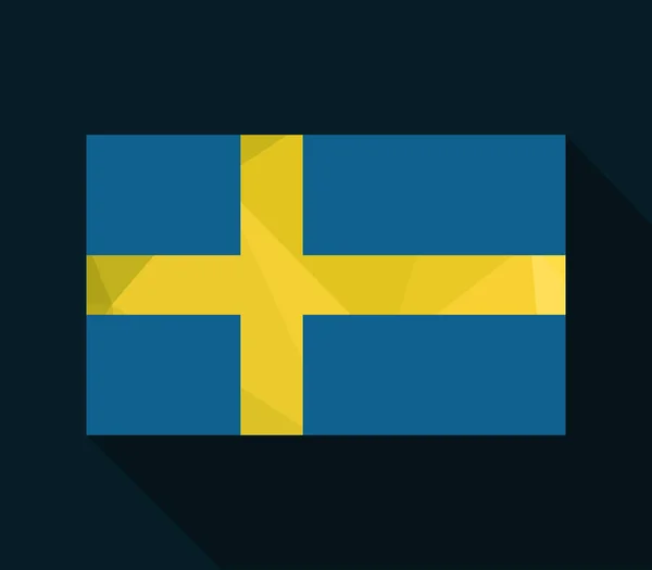 Schwedische Flagge Auf Weißem Hintergrund — Stockvektor