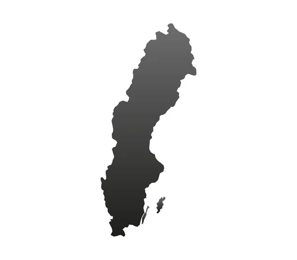 白を背景にしたスウェーデンの地図 — ストックベクタ