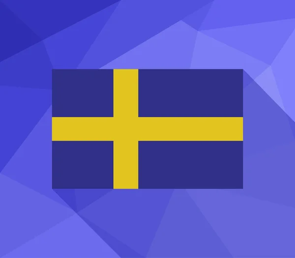 Svensk Flagga Vit Bakgrund — Stock vektor