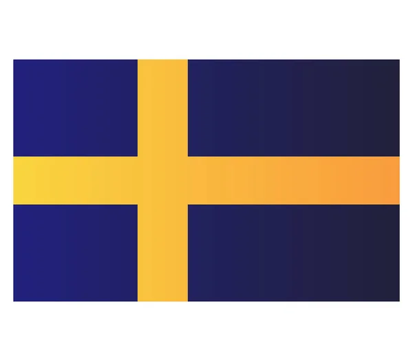 Шведский Флаг Белом Фоне — стоковый вектор