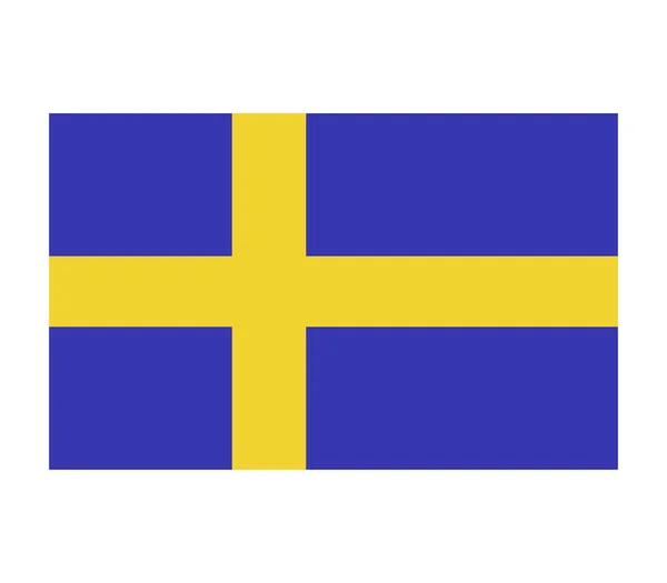 Sweden Flag White Background — Stock Vector