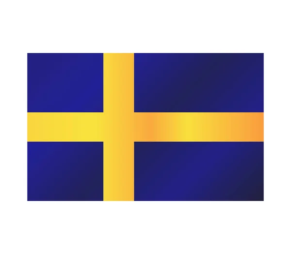 Szwedzka Flaga Białym Tle — Wektor stockowy
