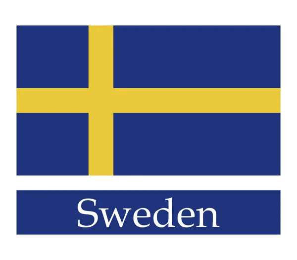 Шведский Флаг Белом Фоне — стоковый вектор