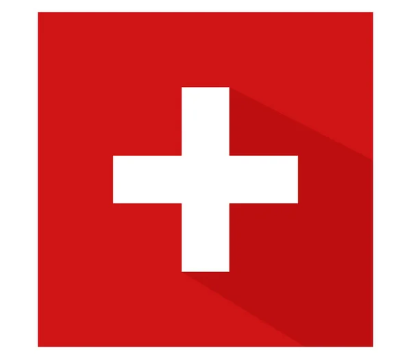 白色背景的瑞士国旗 — 图库矢量图片