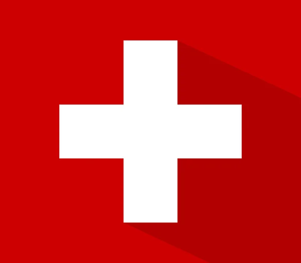 Swiss Flag White Background — Stock Vector