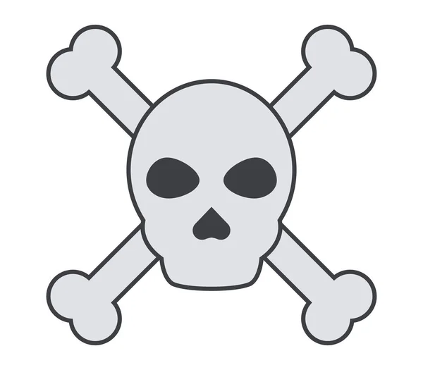 Skull Icon White Background — Stock Vector