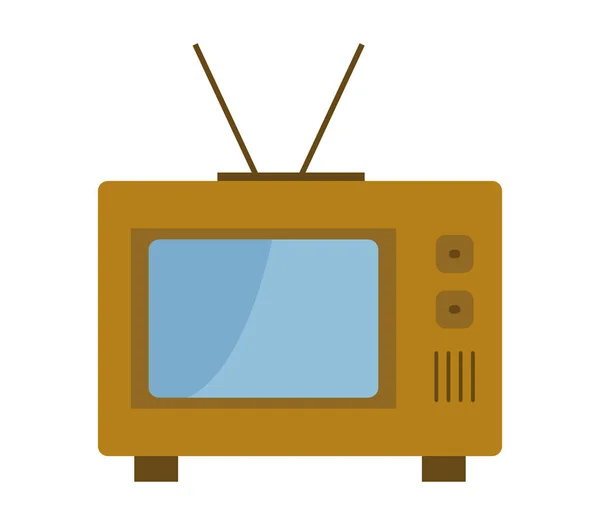 Εικονίδιο Τηλεόραση Άσπρο Φόντο — Διανυσματικό Αρχείο