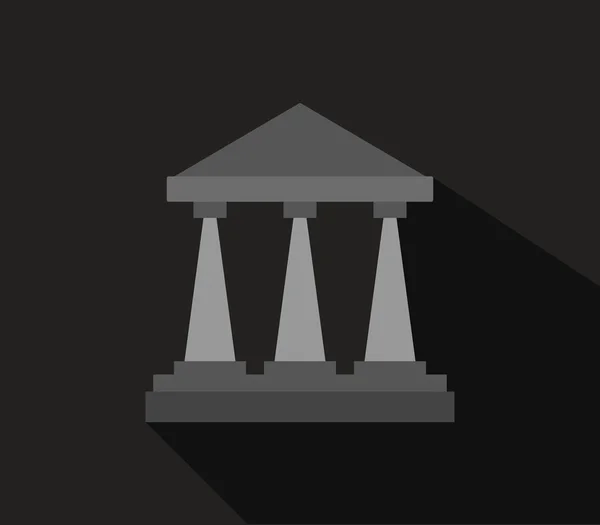 Икона Греческого Храма Белом Фоне — стоковый вектор