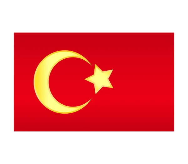 Прапор Туреччини Білому Тлі — стоковий вектор