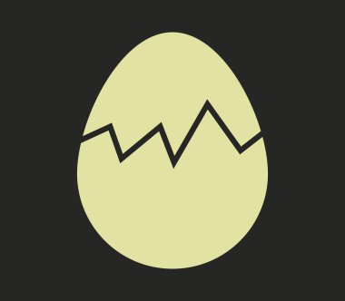 kırık yumurta simgesi beyaz arka plan üzerinde