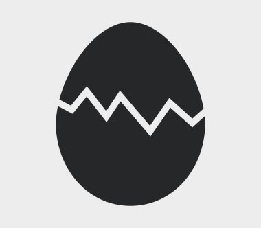 kırık yumurta simgesi beyaz arka plan üzerinde