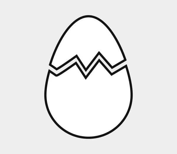 Icona Uovo Rotto Sfondo Bianco — Vettoriale Stock