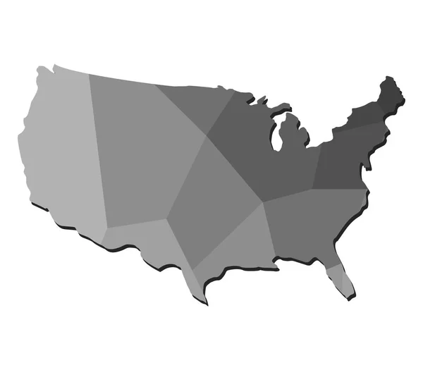 Amerikai Egyesült Államok Térkép Fehér Háttér — Stock Vector