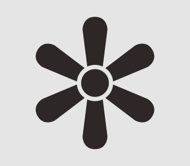 Beyaz arka plan üzerinde fan simge