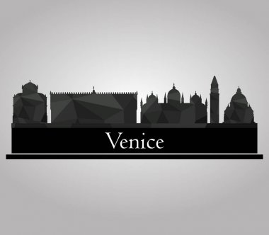 Beyaz zemin üzerine Venedik manzarası