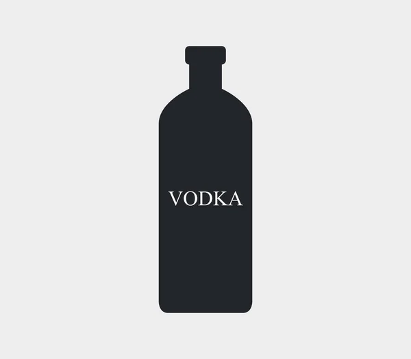 Icona Bottiglia Vodka Sfondo Bianco — Vettoriale Stock