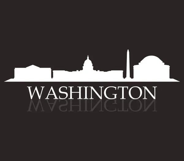 Washington Skyline Fehér Háttér — Stock Vector