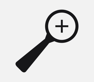 Yakınlaştır simgesini beyaz arka plan üzerinde