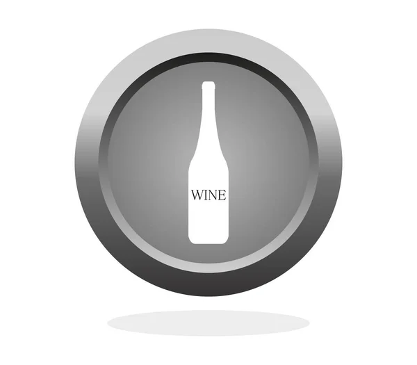 Icona Bottiglia Vino Sfondo Bianco — Vettoriale Stock