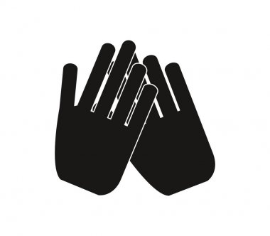 Beyaz arkaplanda alkış simgesi