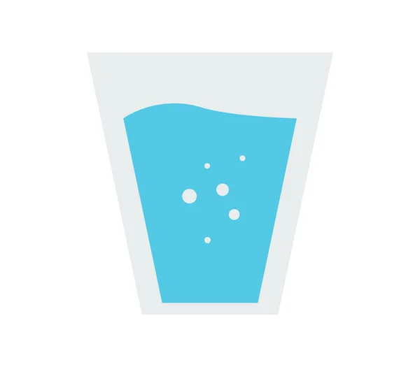 Glas Wasser Symbol Auf Weißem Hintergrund — Stockvektor