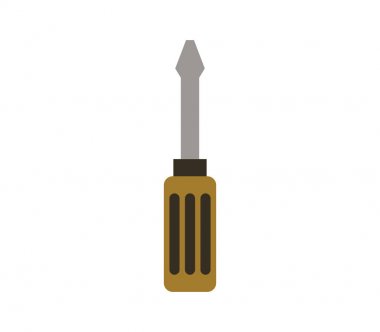 beyaz arkaplanda tornavida simgesi