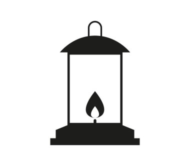 Beyaz arka plan üzerinde kamp ışık simgesi