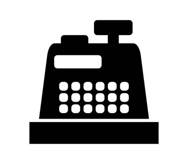 Yazar kasa simgesi beyaz arka plan üzerinde