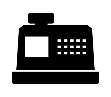 Yazar kasa simgesi beyaz arka plan üzerinde