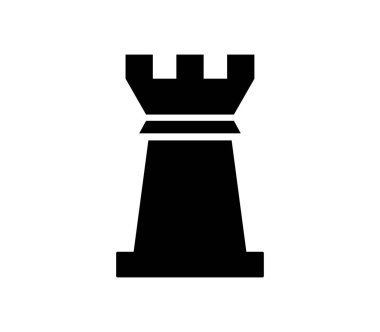 Beyaz arkaplanda satranç kalesi simgesi