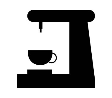 Beyaz arkaplanda kahve makinesi simgesi
