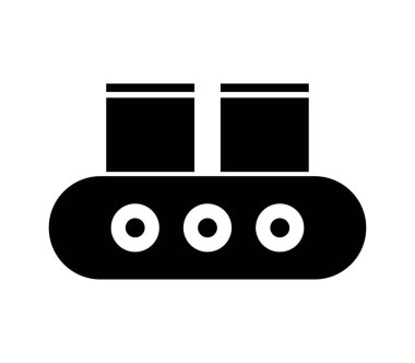 Konveyör bant simgesi beyaz arka plan üzerinde