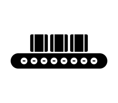 Konveyör bant simgesi beyaz arka plan üzerinde