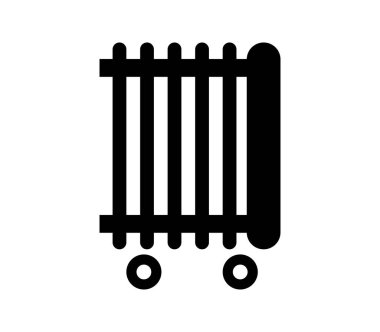 Elektrikli radyatör simgesi beyaz arka plan üzerinde