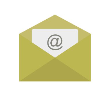 Beyaz arkaplanda e- posta simgesi