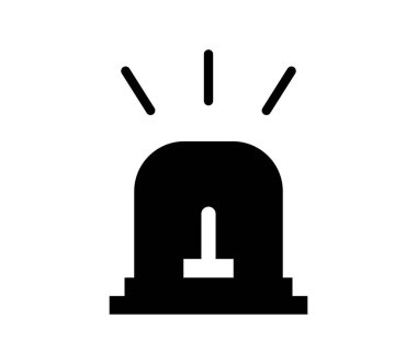 Yangın alarm simgesi beyaz arka plan üzerinde