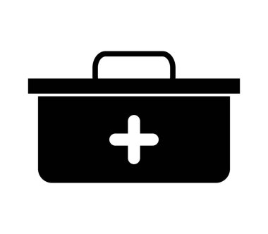 Beyaz arkaplanda ilk yardım çantası simgesi
