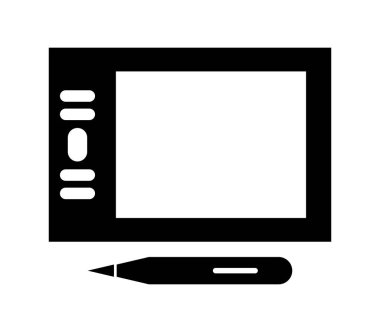 Beyaz arka plan grafik tablet simgesine