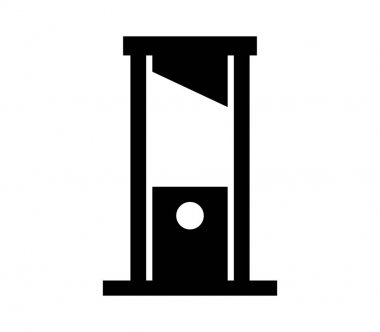 Giyotin simgesi beyaz arka plan üzerinde