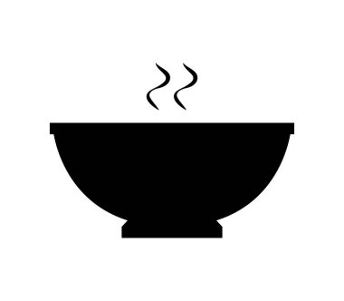 Sıcak yemek kase simgesi beyaz arka plan üzerinde