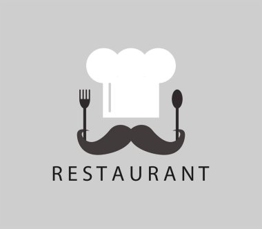 Beyaz arka plan üzerinde Restoran logo