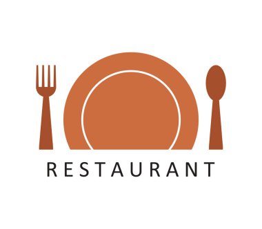 Beyaz arka plan üzerinde Restoran logo