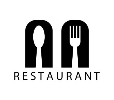 Beyaz arka plan üzerinde Restoran logo