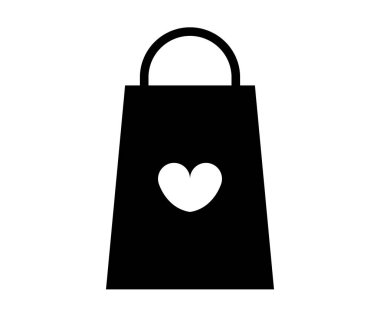 aşk çanta simgesi beyaz arka plan üzerinde